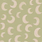 Meet me at the Wall Moon Pistache groen manen behang voor de babykamer of neutrale kinderkamer.
