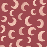 Meet me at the Wall Moon Bordeaux rood  manen behang voor de babykamer of meisjeskamer.