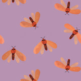 Meet me at the Wall Moth motten behang voor meisjeskamer lila paars