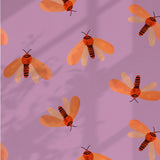 Meet me at the Wall Moth motten behang voor meisjeskamer lila paars