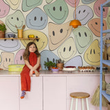 Rebel Walls behang kinderkamer kidsroom wallpaper smiley coloful multi color