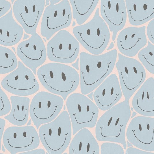 Rebel Walls behang kinderkamer kidsroom wallpaper smiley lichtblauw light blue