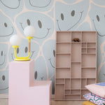 Rebel Walls behang kinderkamer kidsroom wallpaper smiley lichtblauw light blue