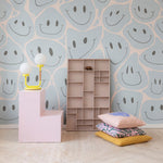 Rebel Walls behang kinderkamer kidsroom wallpaper smiley lichtblauw light blue