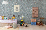 Pixie Shore Rebel Walls behang Sky lichtblauw bloemenbehang voor de meisjeskamer en babykamer R18112