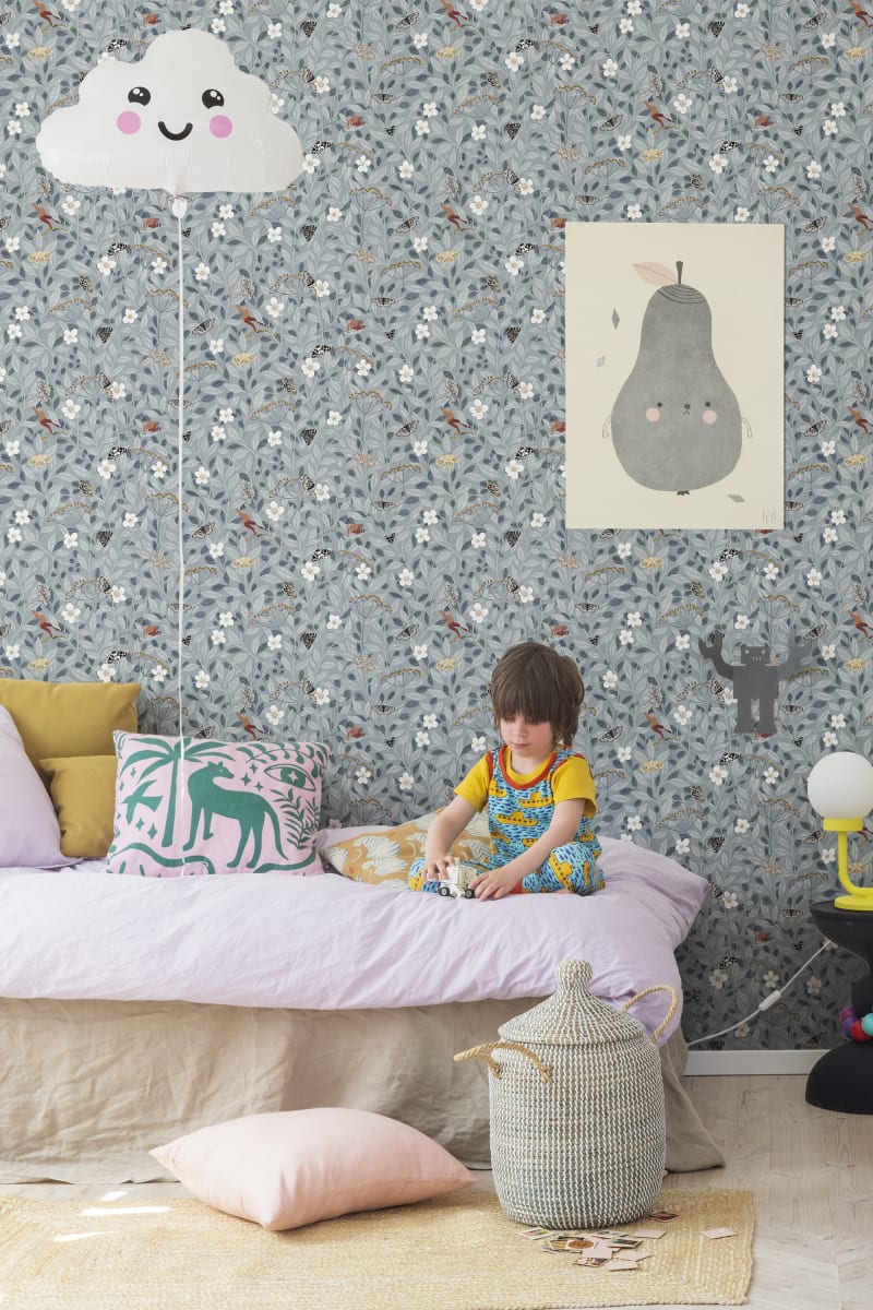 Pixie Shore Rebel Walls behang Sky lichtblauw bloemenbehang voor de meisjeskamer en babykamer R18112