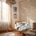 Dekornik Romantic Clouds wolken behang beige neutrale kinderkamer babykamer