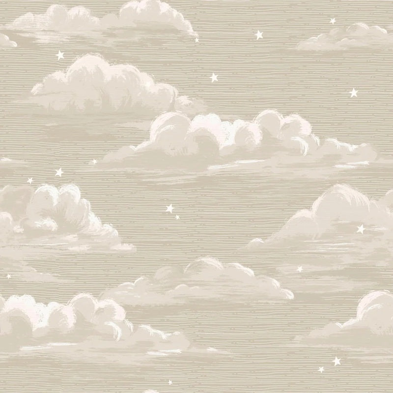 Dekornik Romantic Clouds wolken behang beige neutrale kinderkamer babykamer