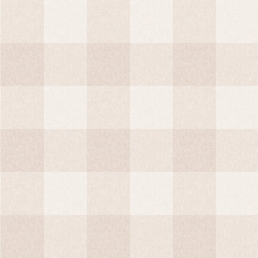 Geruit geblokt behang voor de kinderkamer babykamer meisjeskamer Lykke Sandberg textiellook sandstone beige S10213