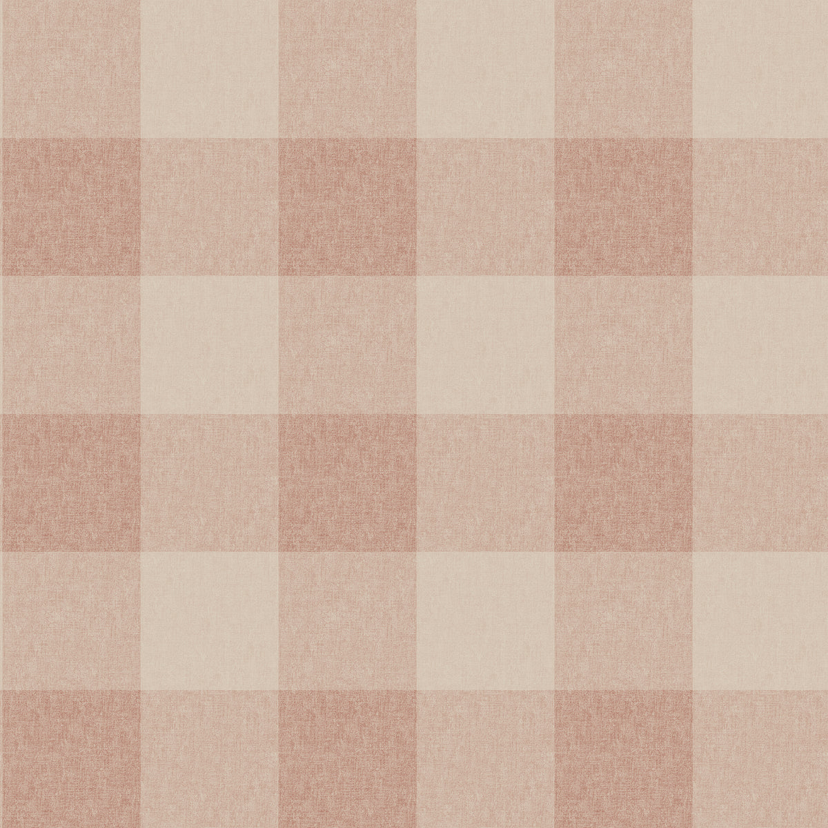 Geruit geblokt behang voor de kinderkamer babykamer meisjeskamer Lykke Sandberg textiellook terracotta roze S10230