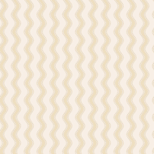Erik Sandberg golvende strepen behang voor de neutrale kinderkamer babykamer geel S10472