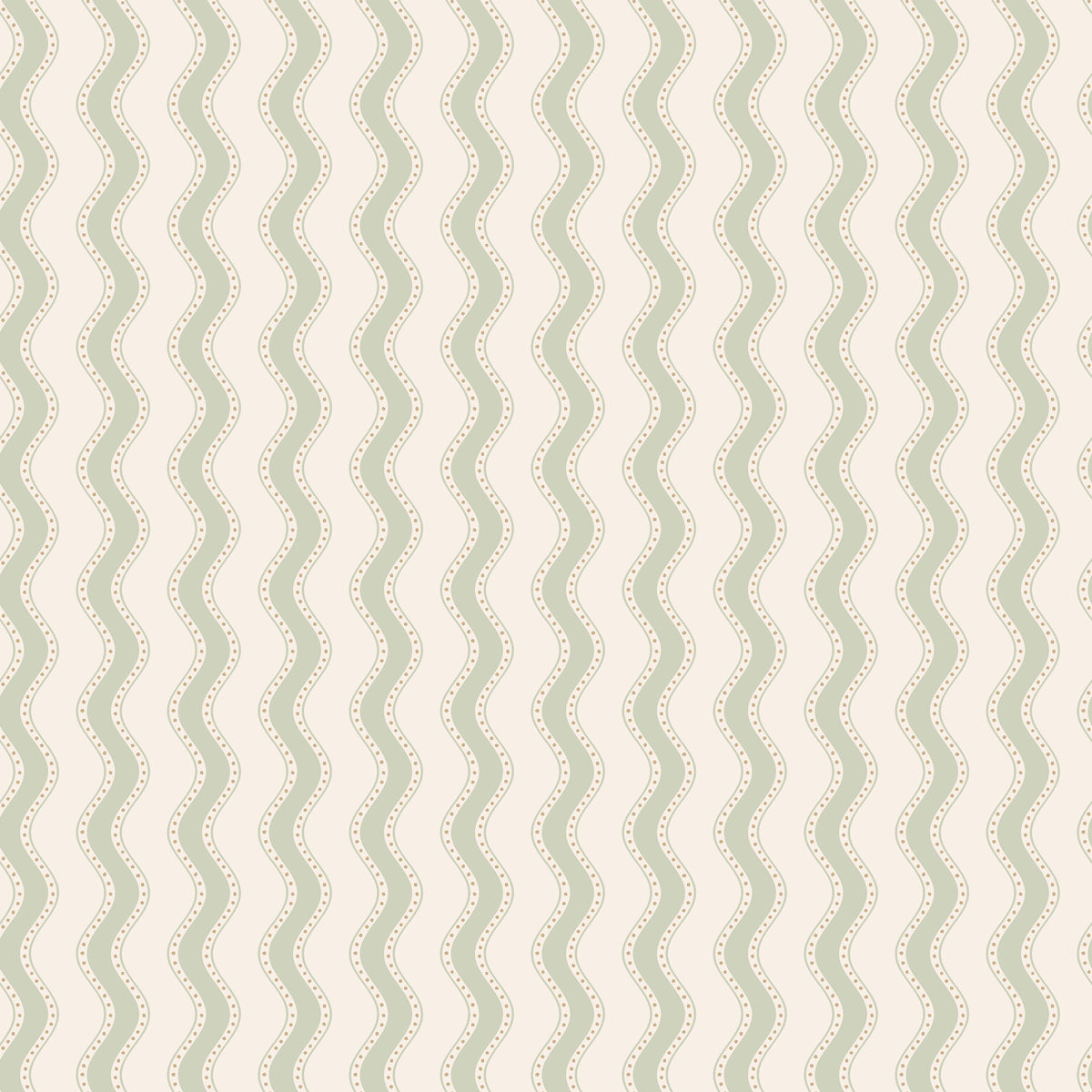 Erik Sandberg golvende strepen behang voor de neutrale kinderkamer babykamer lichtgroen S10473