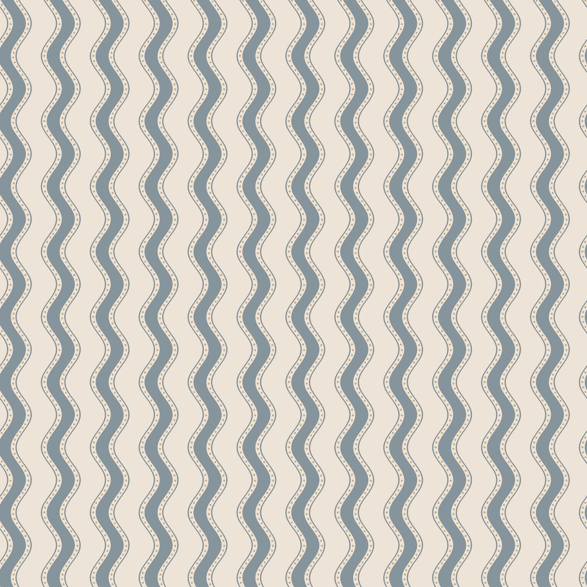 Erik Sandberg golvende strepen behang voor de neutrale kinderkamer babykamer blauw S10474