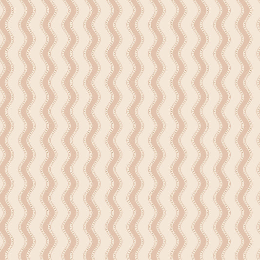 Erik Sandberg golvende strepen behang voor de neutrale kinderkamer babykamer roze S10555