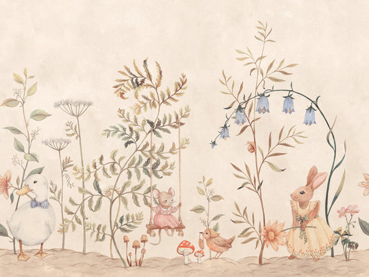 Sandberg maatwerk mural behang voor de meisjeskamer en babykamer vilhelmina S10592