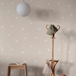 Frida Sandberg vogels behang met vredesduiven voor neutrale kinderkamer babykamer en meisjeskamer S10625 Sandstone beige