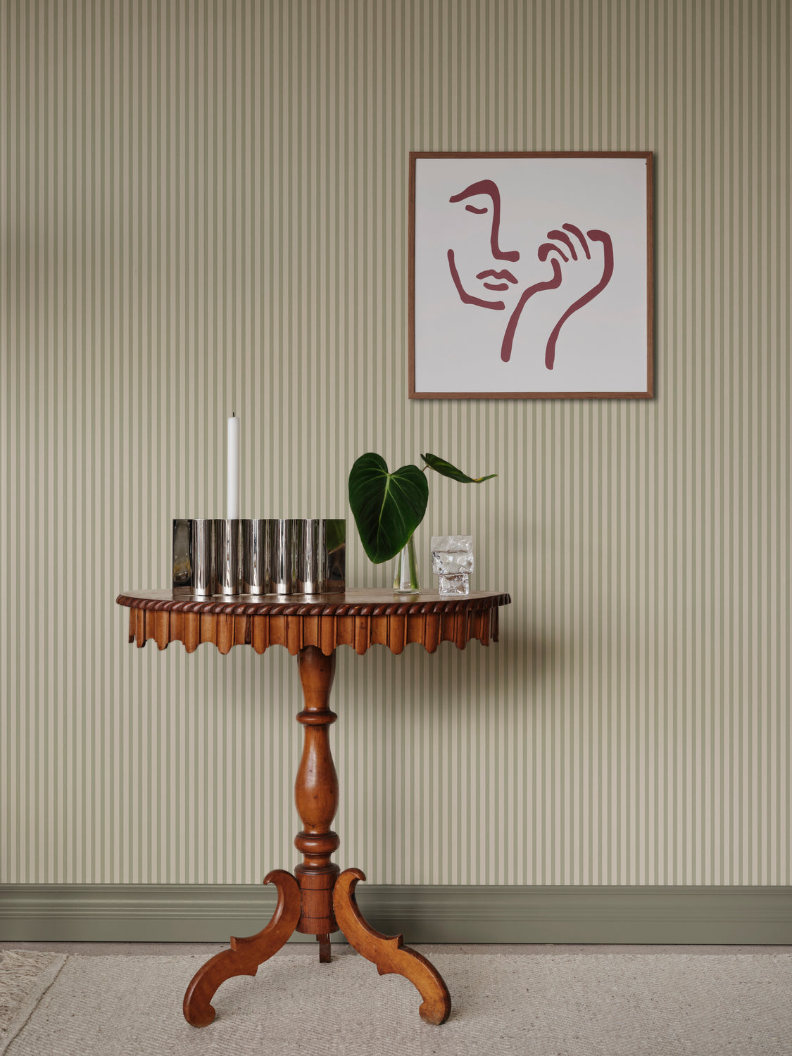 Sandberg strepen behang Estelle light green lichtgroen jongenskamer meisjeskamer babykamer neutrale kinderkamer S10628