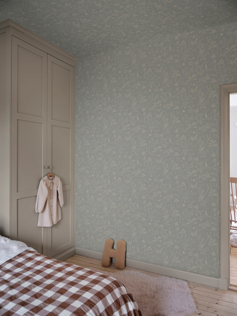 Sandberg bosdieren behang voor de kinderkamer babykamer lichtblauw Hollie S10640