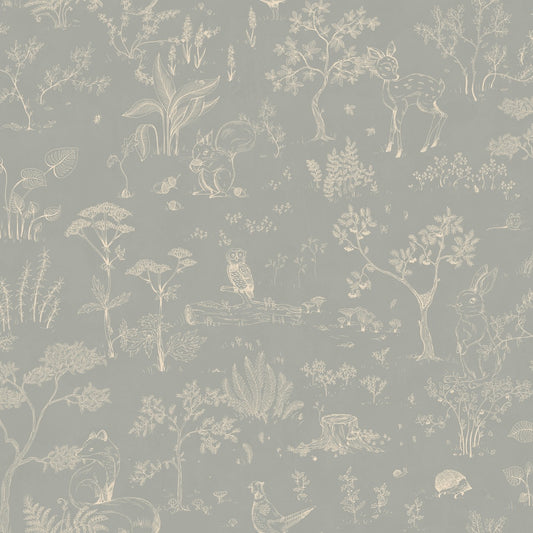 Sandberg bosdieren behang voor de kinderkamer babykamer lichtblauw Hollie S10640