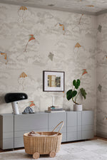 Bonnie and Kites Sandberg Sand zand zwart mural behang voor jongenskamer, babykamer of stoere meisjeskamer. S10643