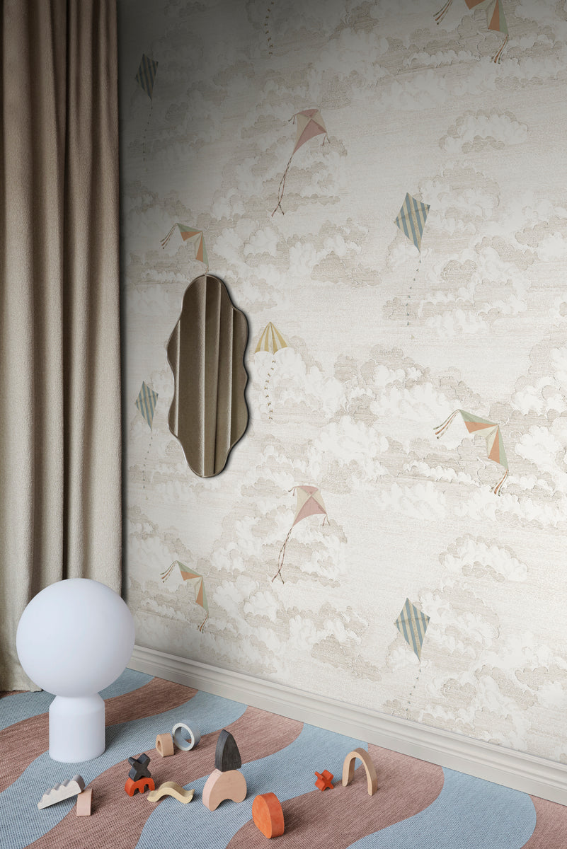 Bonnie and Kites Sandberg Sand zand mural behang voor jongenskamer, babykamer of stoere meisjeskamer. S10645
