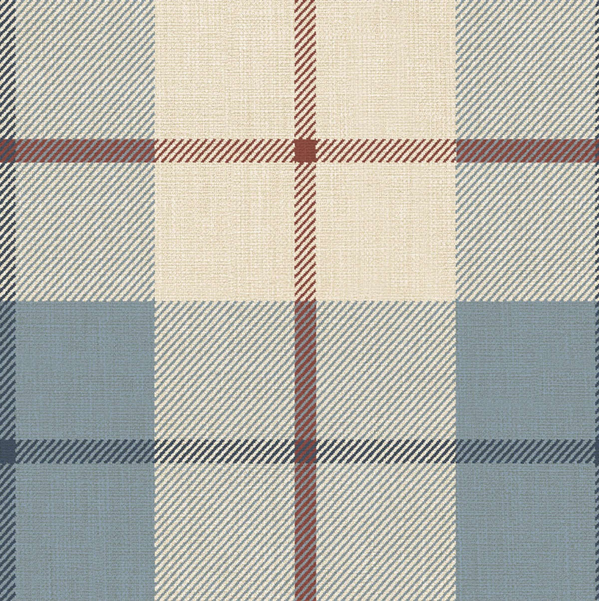 Schotse ruit behang voor kinderkamer, jongenskamer Ranold Sandberg light blue lichtblauw S10753