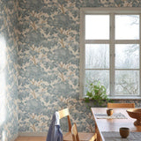 Bomen behang Eken van Sandberg kinderkamer babykamer jongenskamer meisjeskamer neutrale kinderkamer lichtblauw met beige S10790