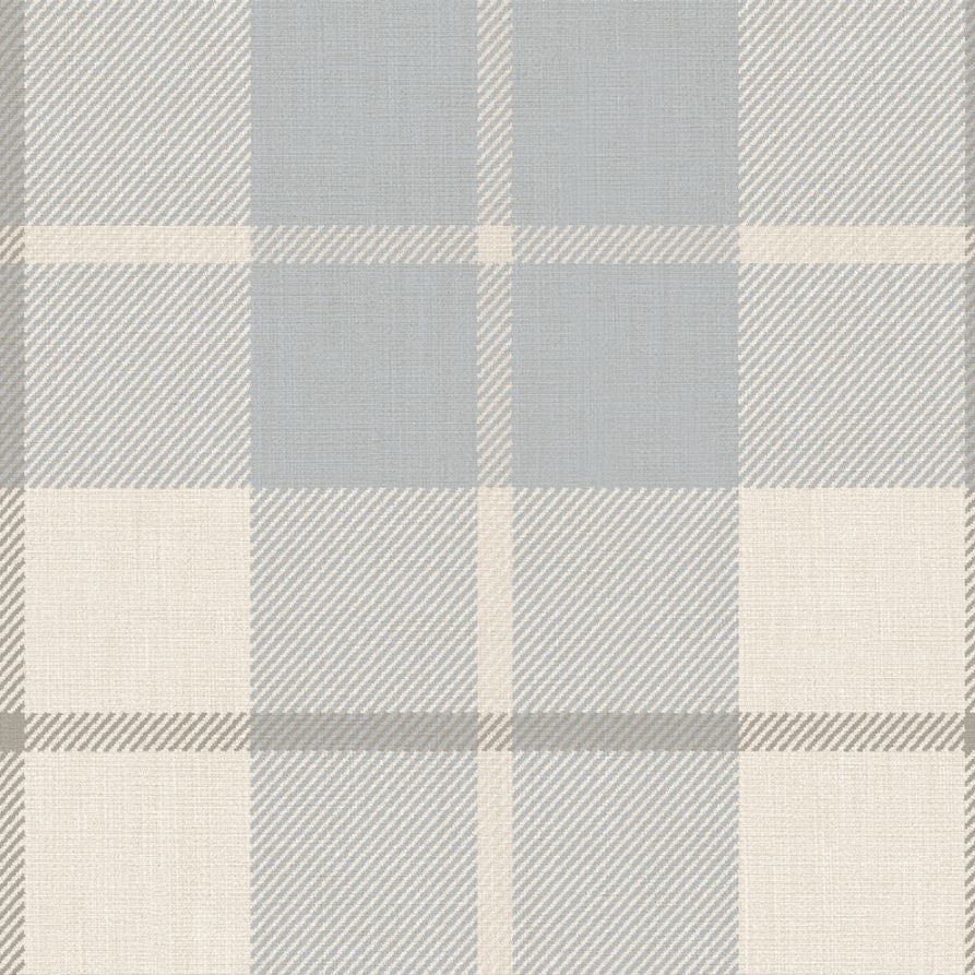 Geblokt ruiten Schotse ruiten behang voor kinderkamer tienerkamer Ranold Sandberg misty blue lichtblauw S11013