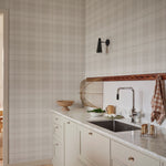 Schotse ruit behang voor kinderkamer, jongenskamer Ranold Sandberg light grey licht grijs S11017