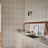 Schotse ruit behang voor kinderkamer, jongenskamer Ranold Sandberg light grey licht grijs S11017