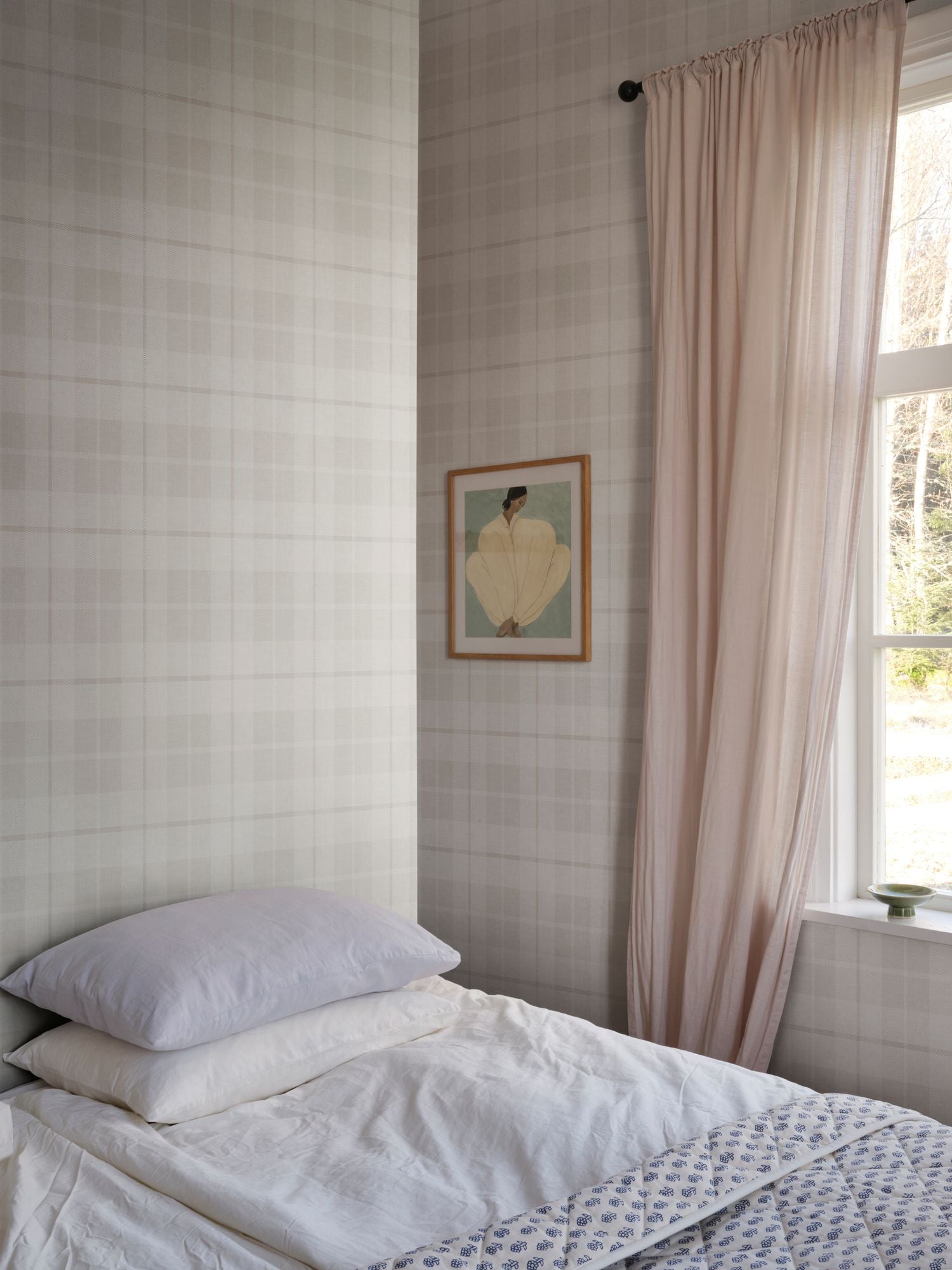 Schotse ruit behang voor kinderkamer, jongenskamer Ranold Sandberg light grey licht grijs S11017