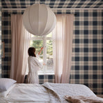 Schotse ruit behang voor kinderkamer, jongenskamer Ranold Sandberg classic blue donkerblauw S11018