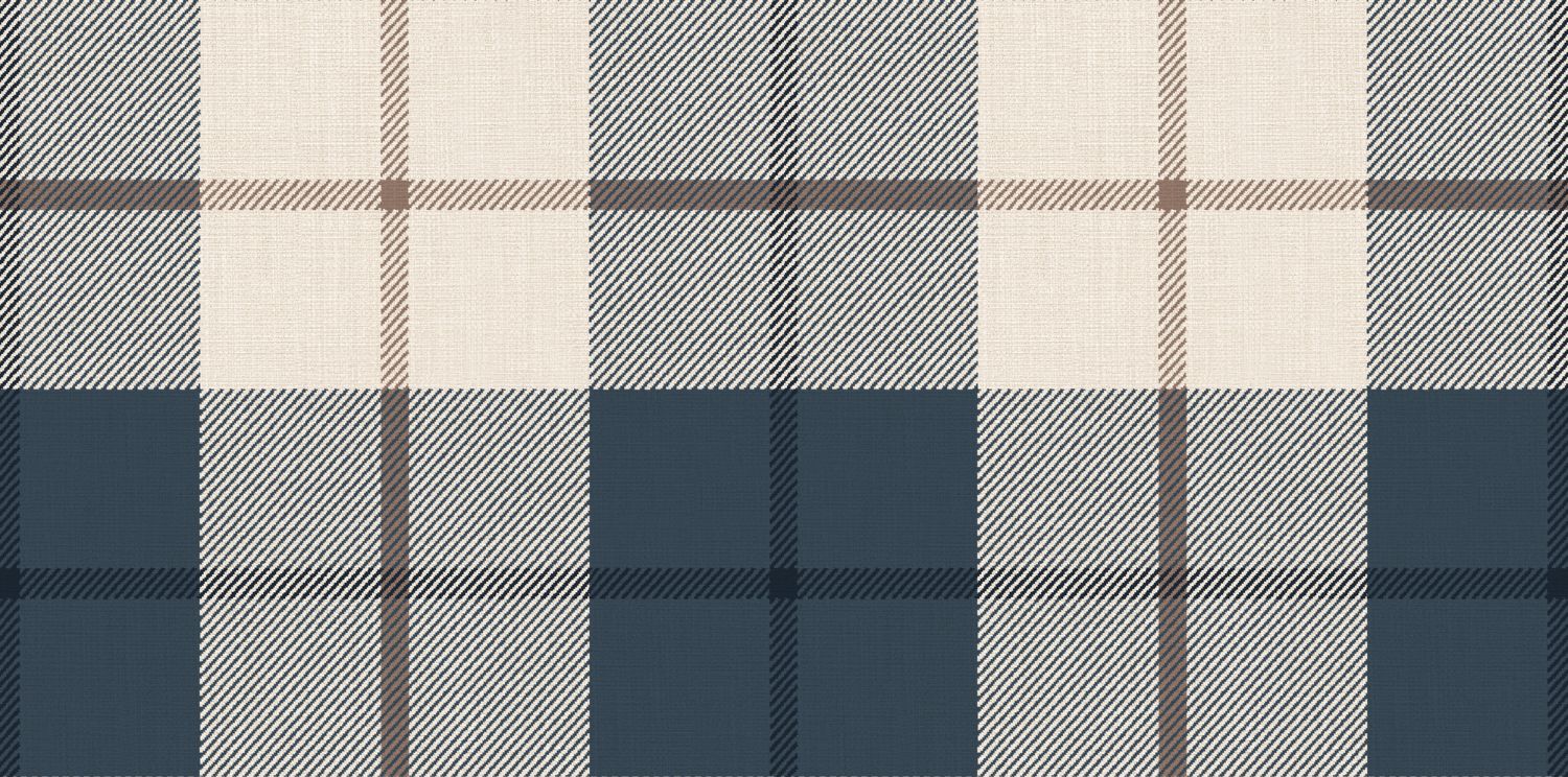 Schotse ruit behang voor kinderkamer, jongenskamer Ranold Sandberg classic blue donkerblauw S11018