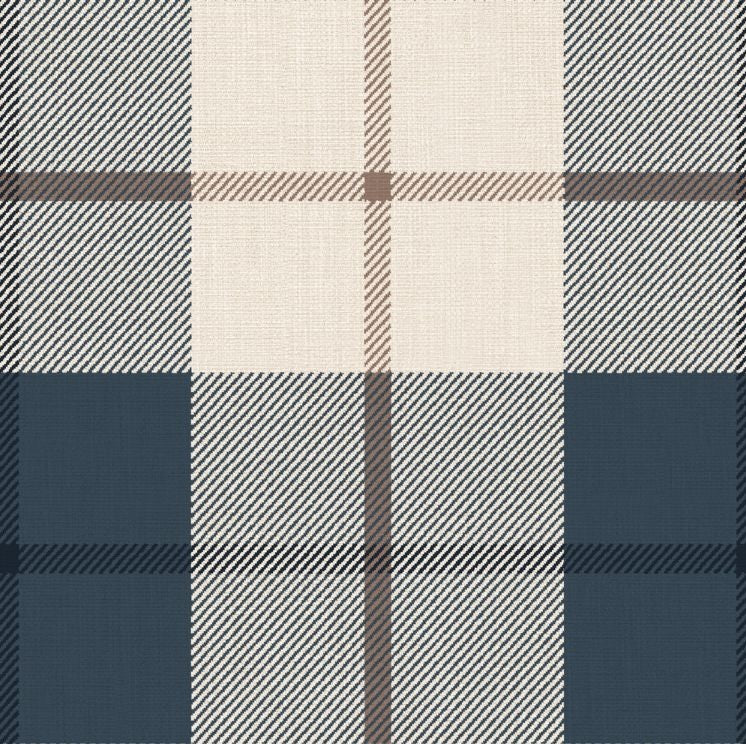 Schotse ruit behang voor kinderkamer, jongenskamer Ranold Sandberg classic blue donkerblauw S11018