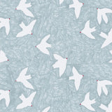 Ciel de Paris Season Paper behang voor de kinderkamer vogels lichtblauw