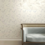Season Paper Imagine vogel behang neutraal voor de kinderkamer en babykamer offwhite