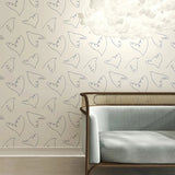 Season Paper Imagine vogel behang neutraal voor de kinderkamer en babykamer offwhite
