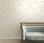 Season Paper Imagine vogel behang neutraal voor de kinderkamer en babykamer offwhite
