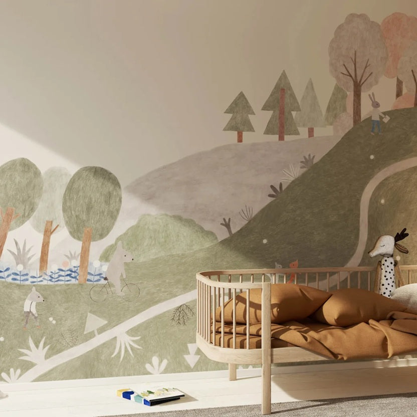 Season Paper x Maison Eliza Le Chemin behang mural voor de kinderkamer 