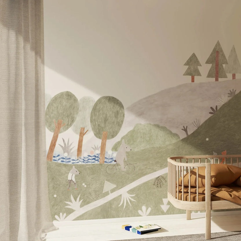 Season Paper x Maison Eliza Le Chemin behang mural voor de kinderkamer 