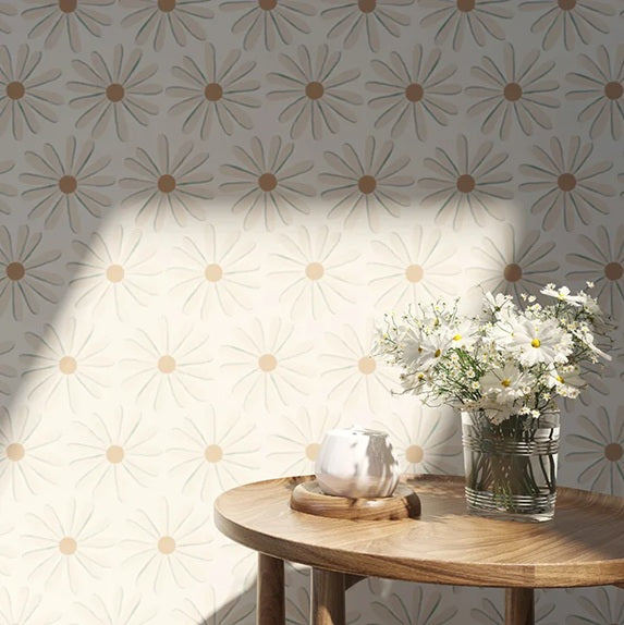 Season Paper Passionnement bloemen behang voor de kinderkamer wit madeliefjes