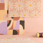 Season Paper Passionnement bloemen behang voor de kinderkamer terra roze madeliefjes
