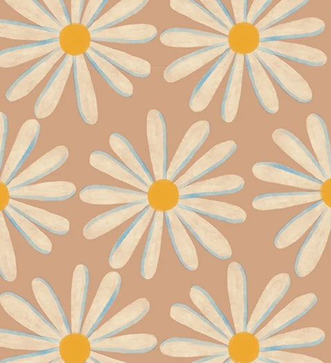 Season Paper Passionnement bloemen behang voor de kinderkamer terra roze madeliefjes