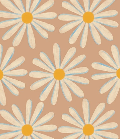 Season Paper Passionnement bloemen behang voor de kinderkamer terra roze madeliefjes