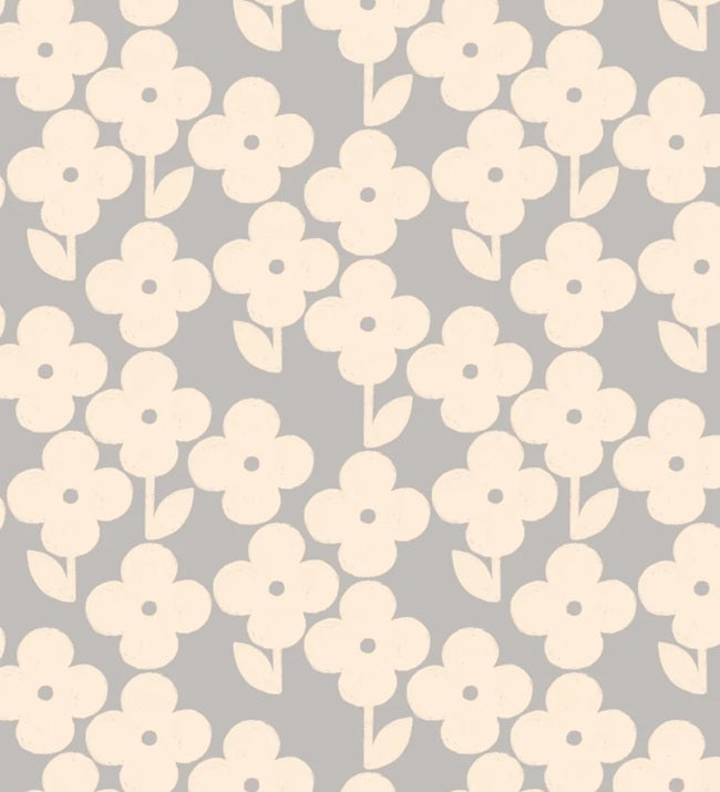 Season Paper bloemen behang voor meisjeskamer en babykamer lichtblauw 