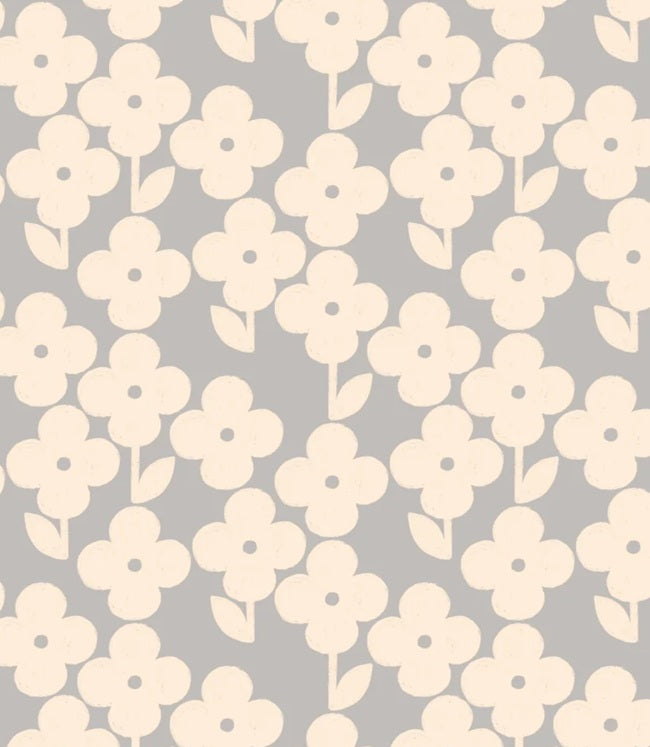 Season Paper bloemen behang voor meisjeskamer en babykamer lichtblauw 