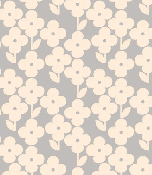 Season Paper bloemen behang voor meisjeskamer en babykamer lichtblauw 