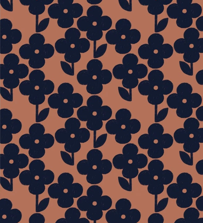 Season Paper Penelope nuit bloemen behang meisjeskamer roze blauw