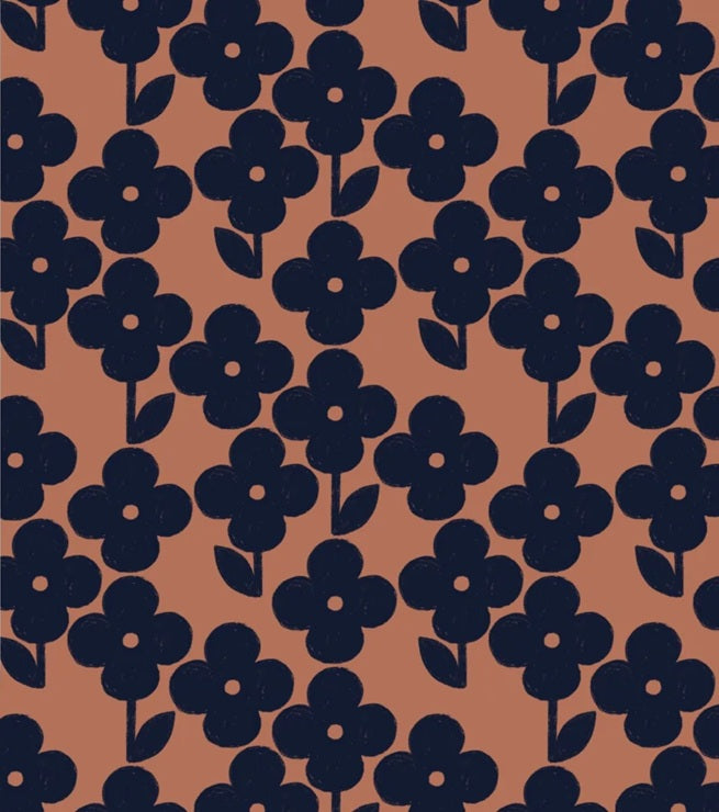 Season Paper Penelope nuit bloemen behang meisjeskamer roze blauw