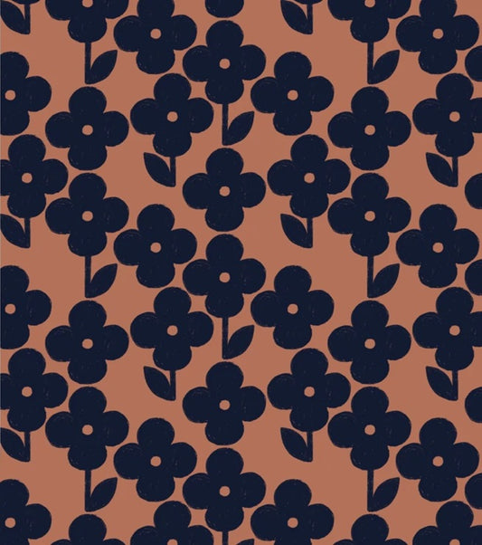 Season Paper Penelope nuit bloemen behang meisjeskamer roze blauw